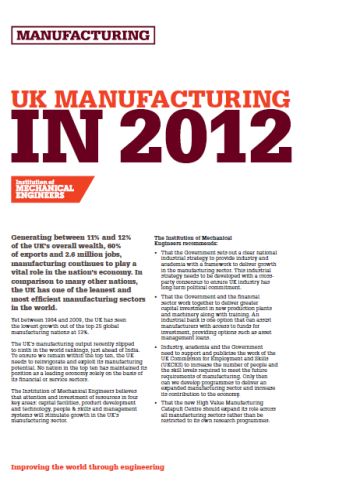 UK Manufacturing in 2012 thumb