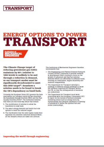 Energy Options to Power Transport thumb